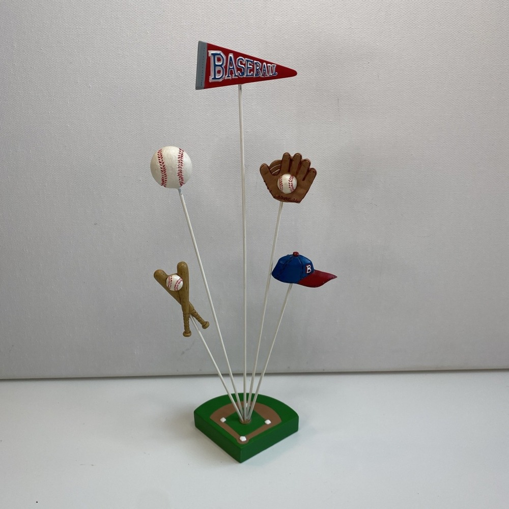 Vintage Baseball Sports Photo Note Holder Table Decoration 10"
